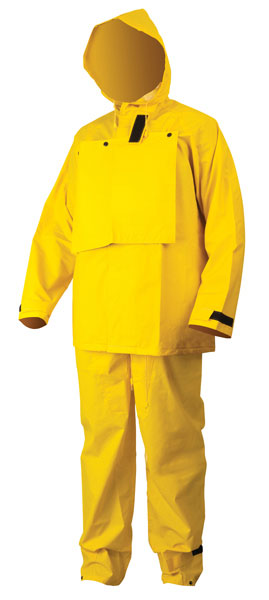Two Piece Yellow 0.35mm PVC/Polyester Hydroblasting Rain Suit - Spill Control